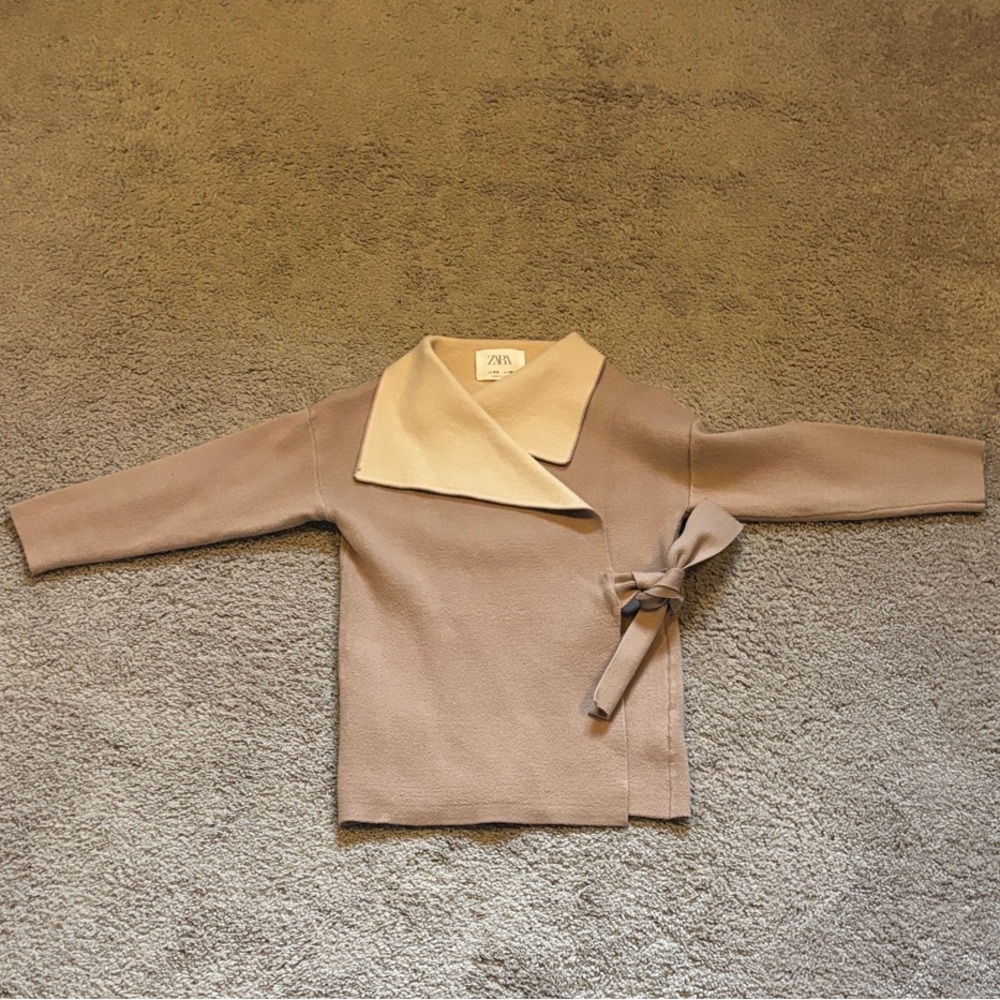 Zara Girls Sweater Cardigan with Side Tie